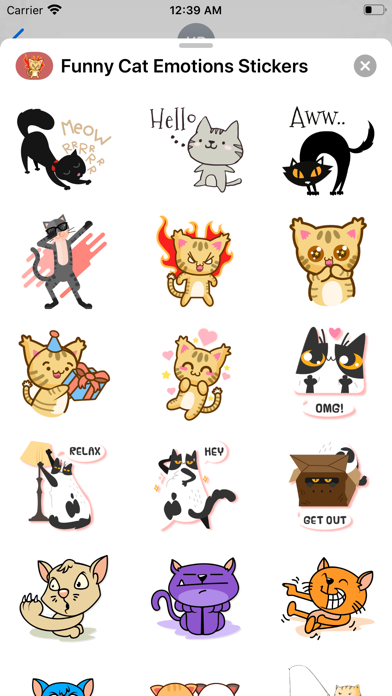 Funny Cat Emotions Stickers screenshot 2