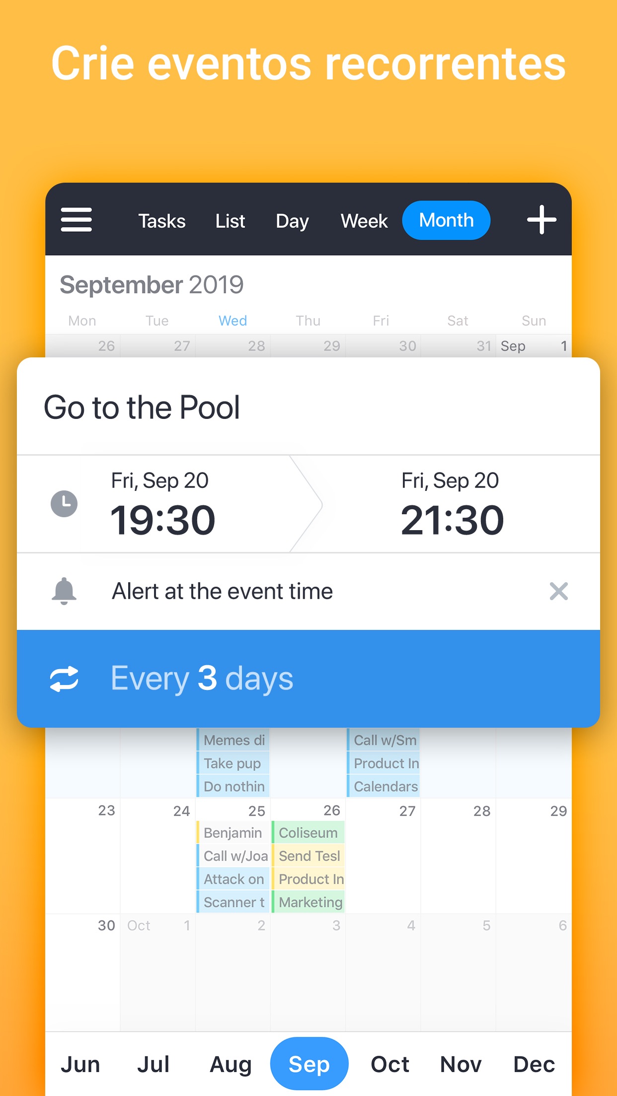 Screenshot do app Calendars 5 da Readdle