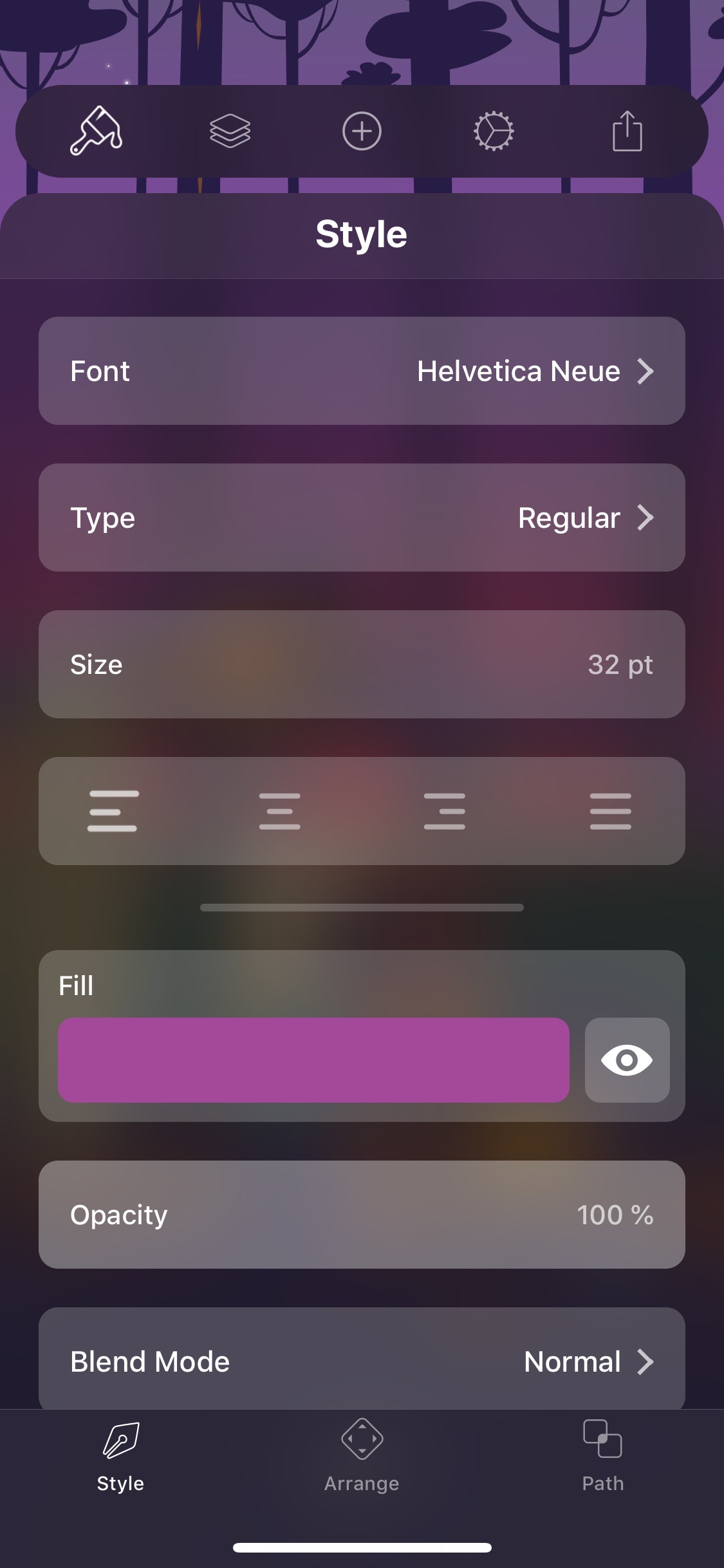Screenshot do app Vectornator X - Vector Art