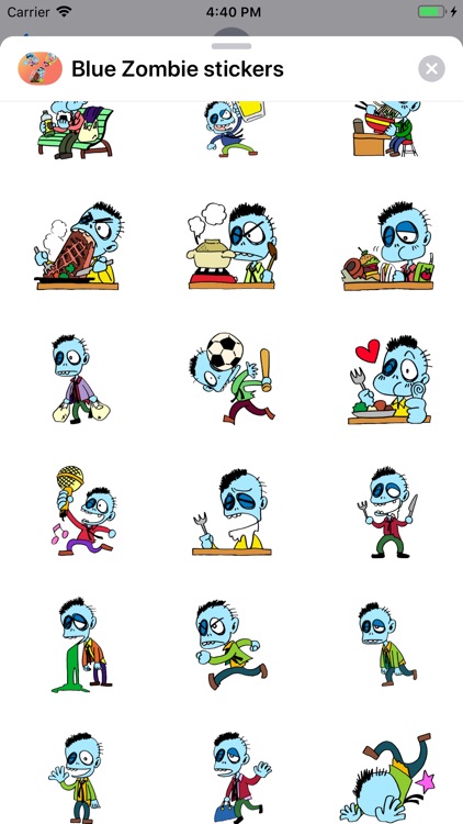 Blue Zombie Stickers