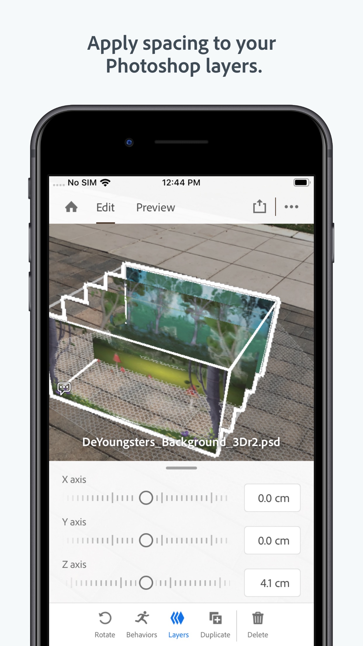Screenshot do app Adobe Aero