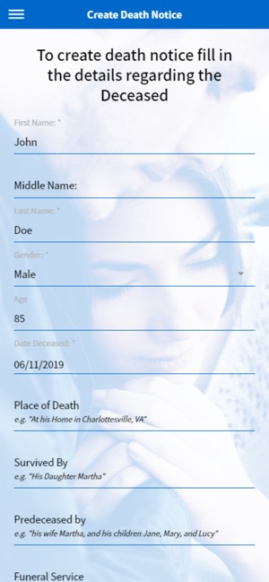 Obituary Application