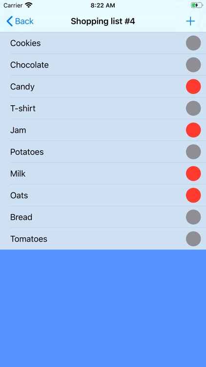 Grocery list with many lists