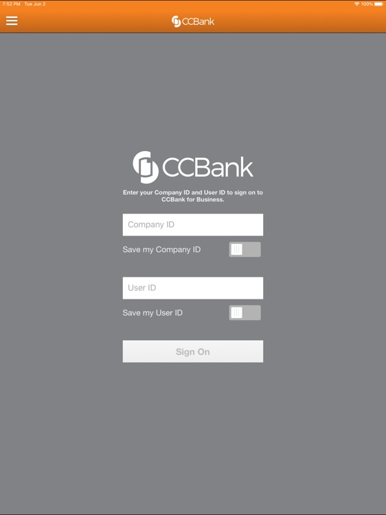 CCBank for Business for iPad