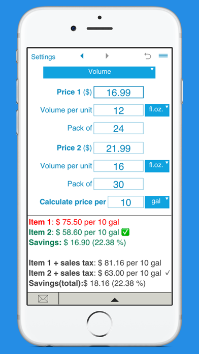Unit Price Comparison screenshot 2