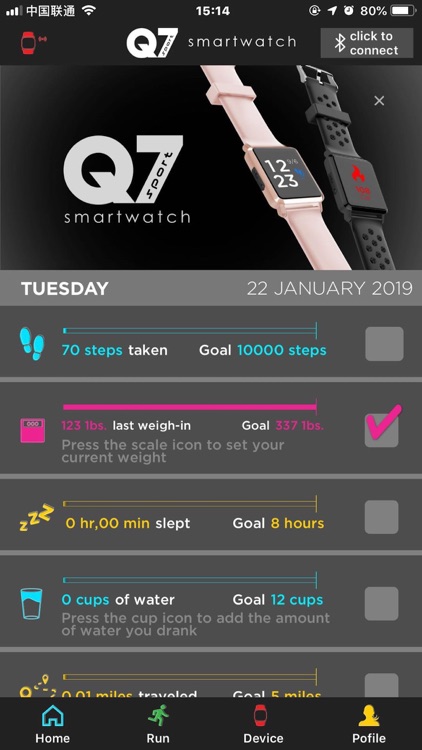 Q7 smartwatch cheap sport setup