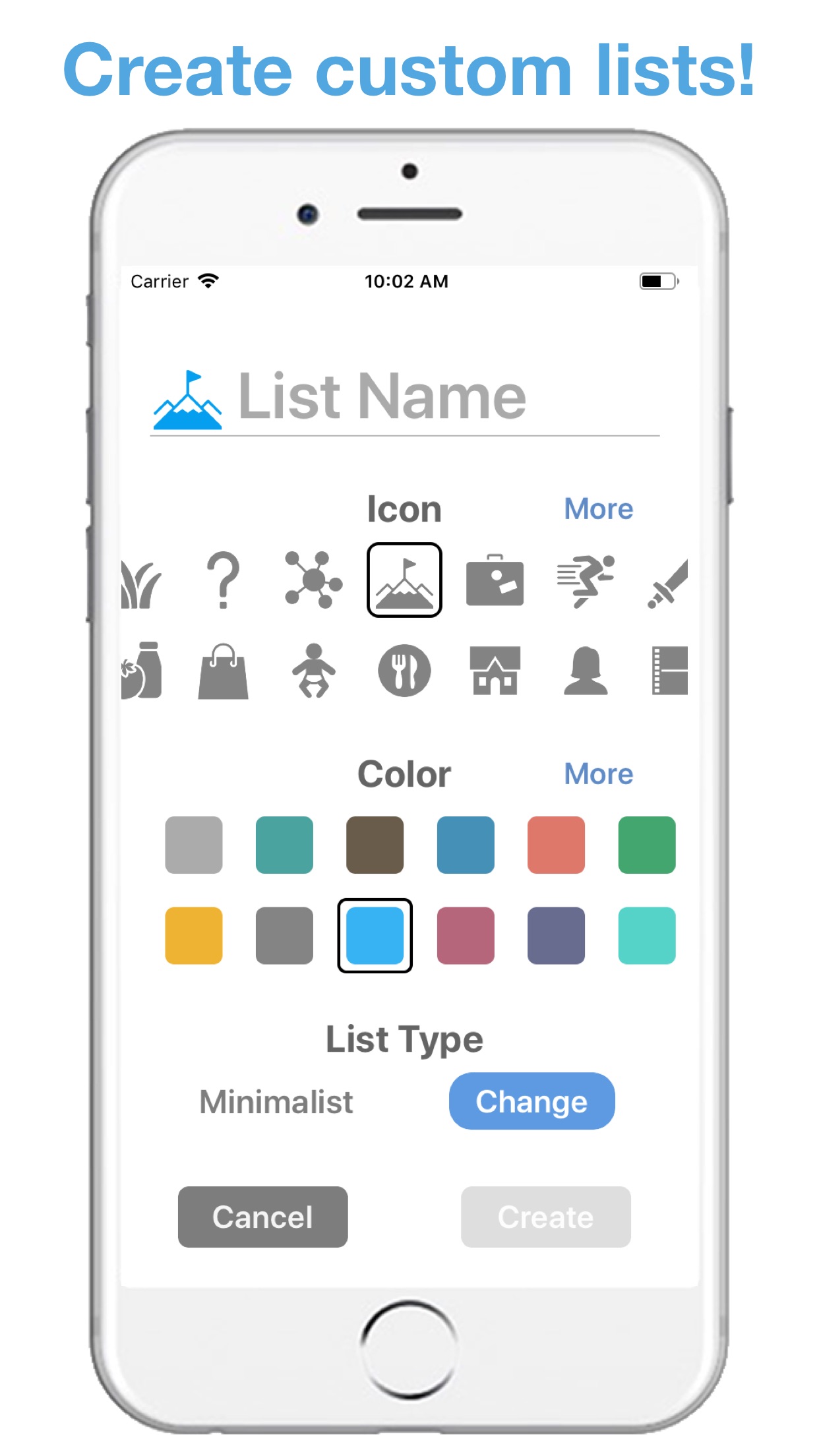 Screenshot do app Life Lists: List Organizer