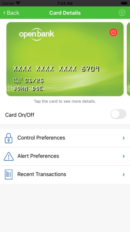 OpenBank Card Control