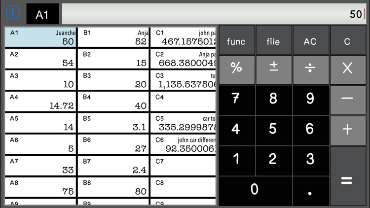 Calculator SpreadSheet