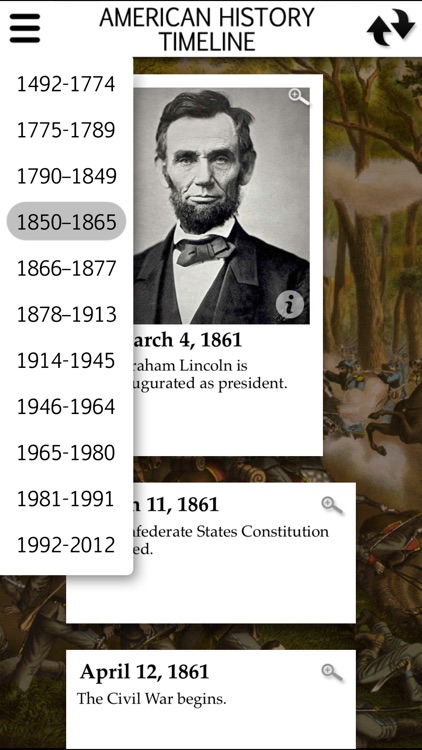 American History App: Timeline