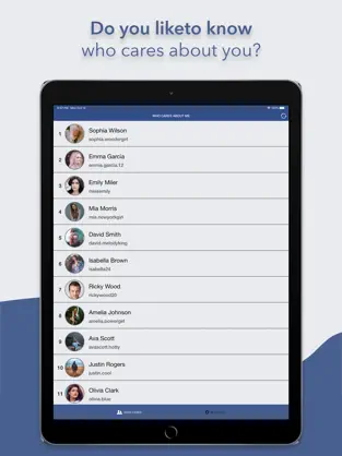 Screenshot 1 Who Cares Profile for Facebook iphone