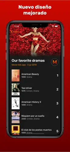Screenshot 2 Movie Lists - Mejores pelis iphone