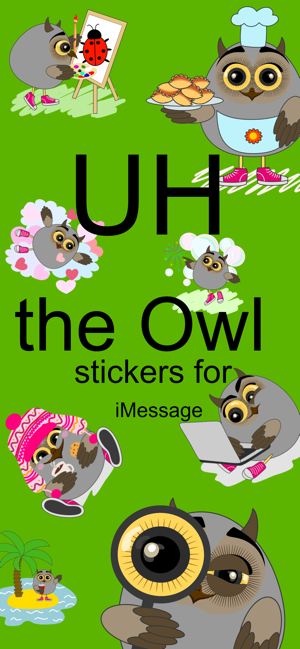 Owl Uh stickers for iMessage