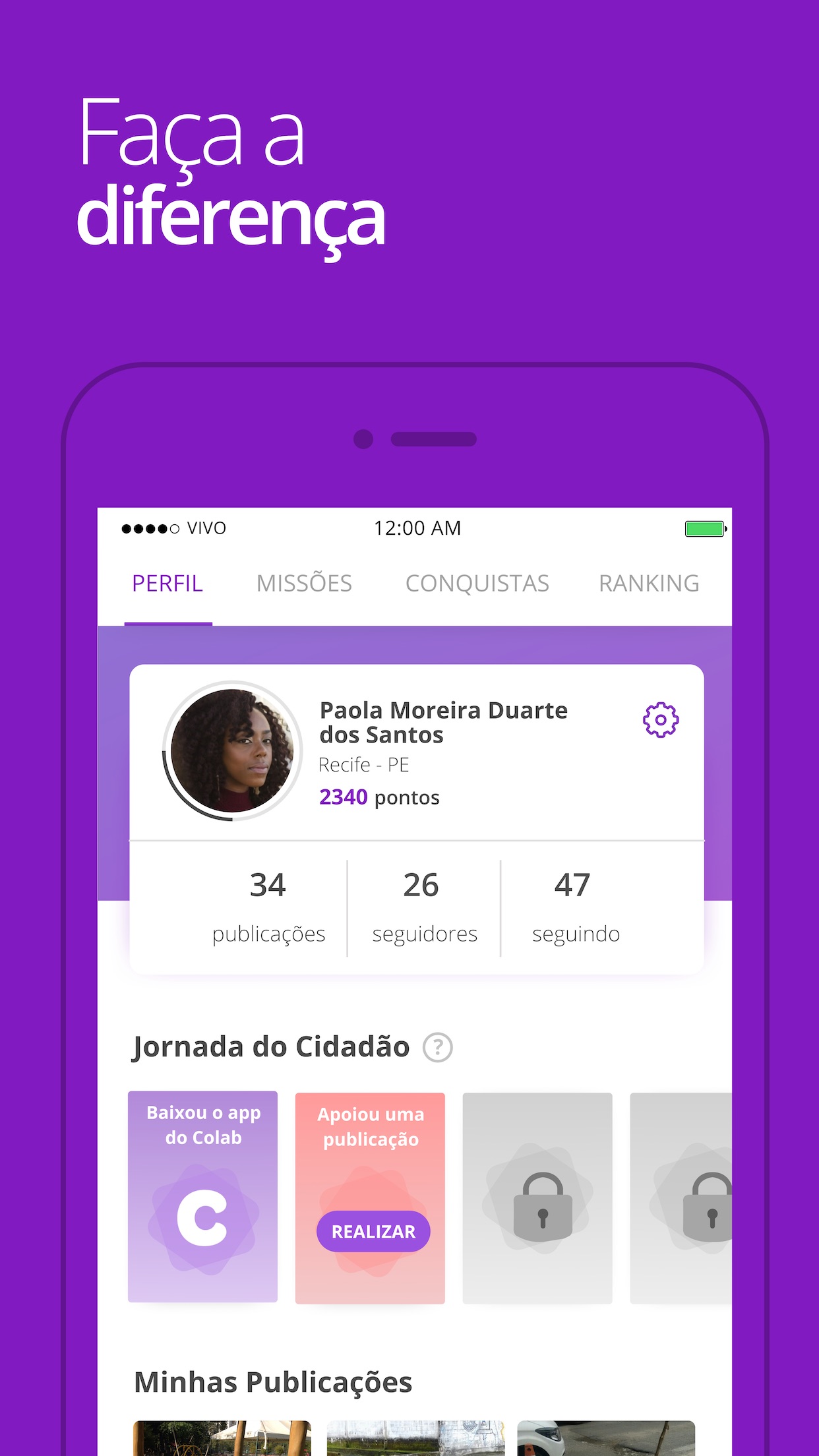 Screenshot do app Colab
