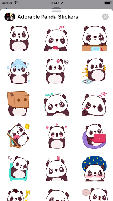 Adorable Panda Stickers screenshot 3