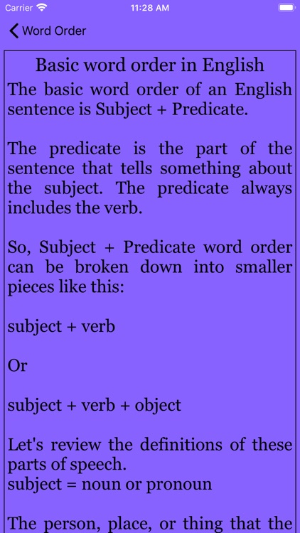 Word Order in English