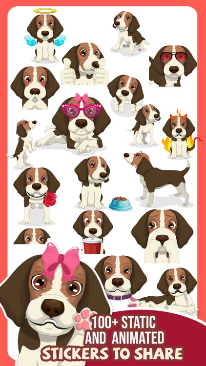 Beagle Dog Emojis Stickers App