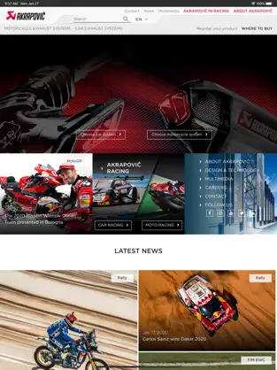 Screenshot 1 Akrapovič Exhaust Systems iphone