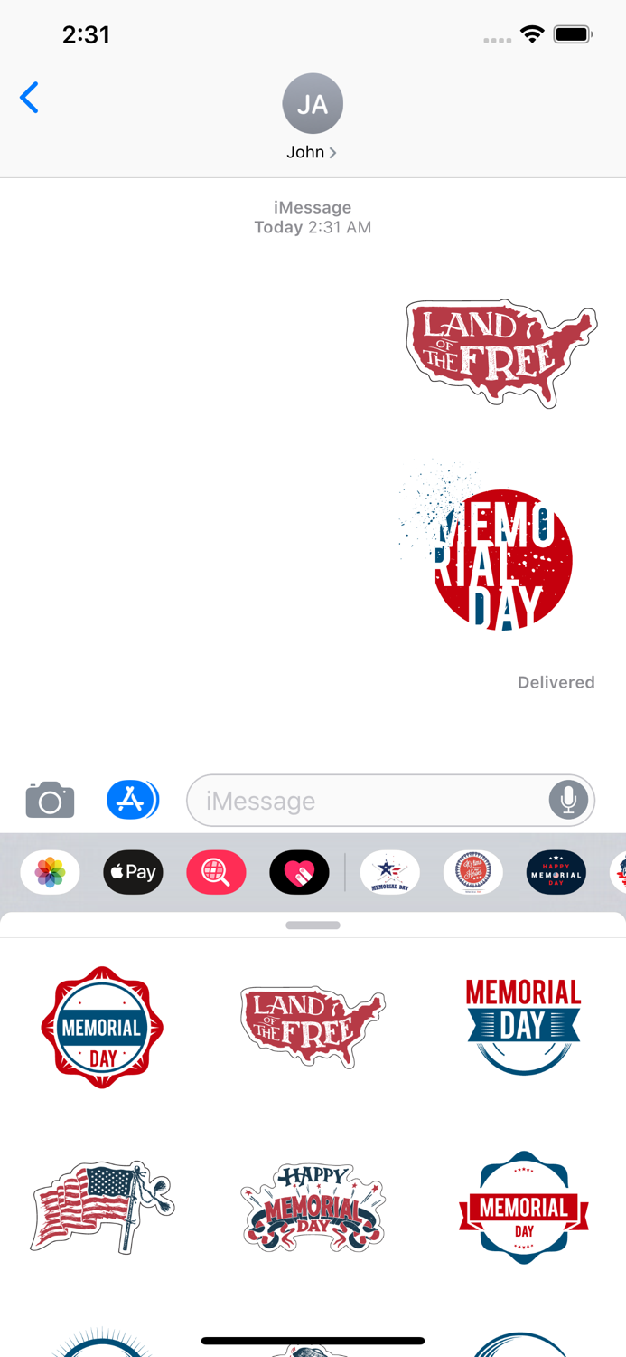 Happy Memorial Day Stickers IM
