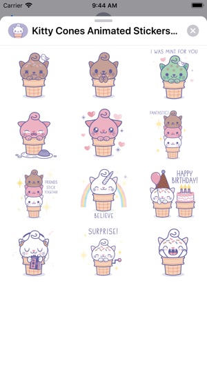 Kitty Cones Animated Stickers(圖2)-速報App