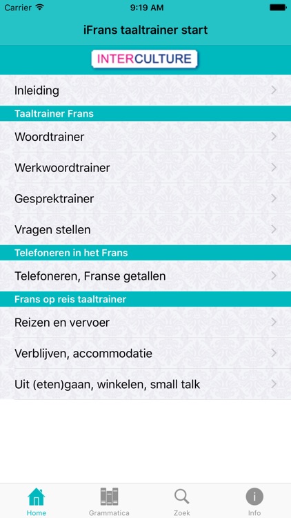 iFrans taaltrainer start