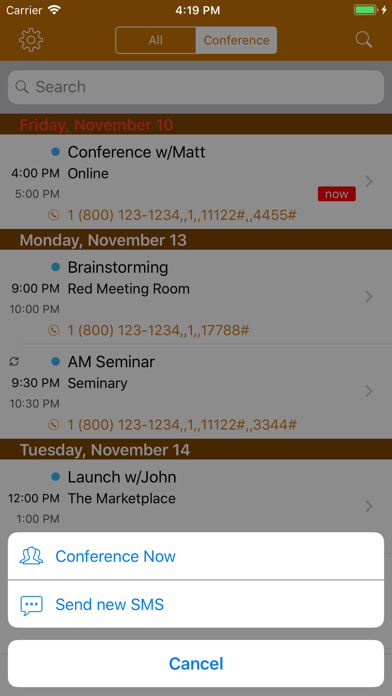 Conference Call Auto Dialer Screenshots