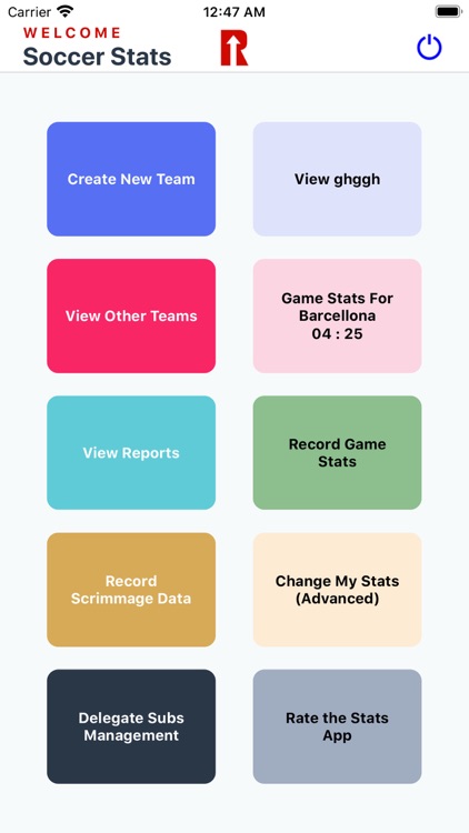 Screenshots of Soccer Stats Tracker