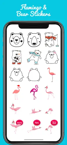 Captura 2 Flamingo & Bear Stickers iphone