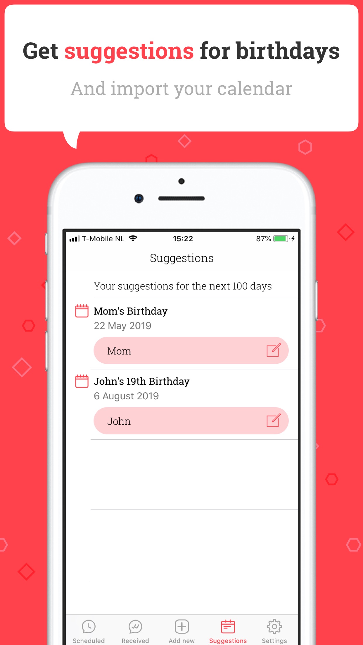 Screenshot do app Scheduled