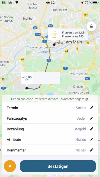 Taxi Now Frankfurt