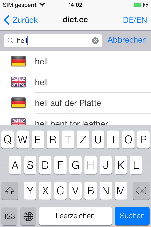 dict.cc Wörterbuch screenshot 2