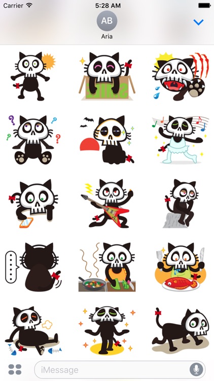 Skull Cat Halloween Sticker screenshot-3