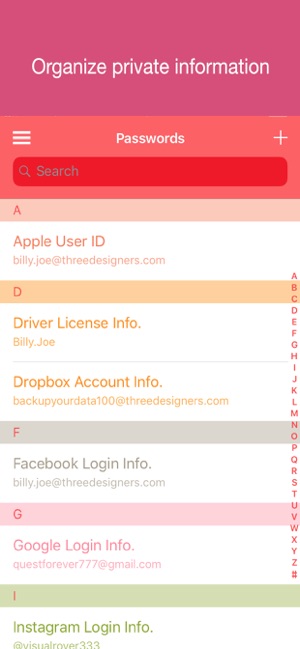 Password Privacy Organizer Pro(圖1)-速報App