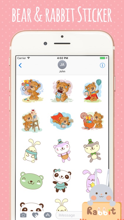 Bear Rabbit Stickers