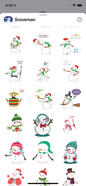 Snowman Funny Stickers!