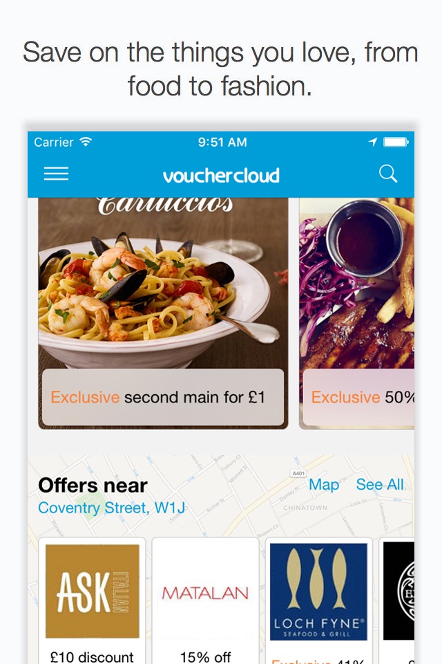 vouchercloud: vouchers offers screenshot 2