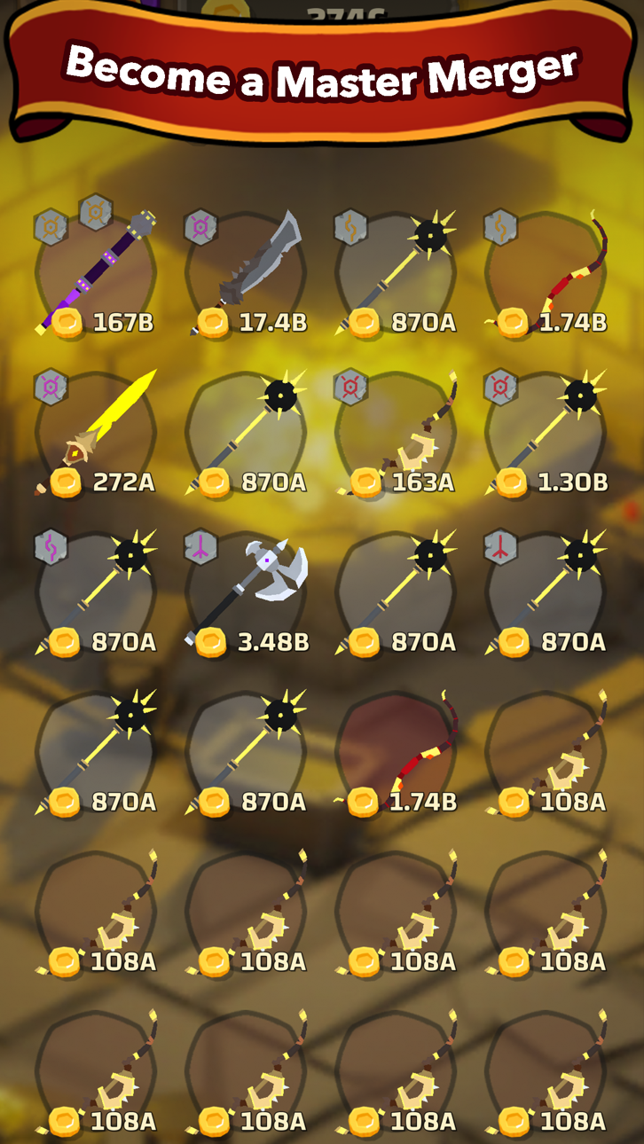 Blacksmith - Merge Idle RPG Hack screenshot 5 - iOS game interface