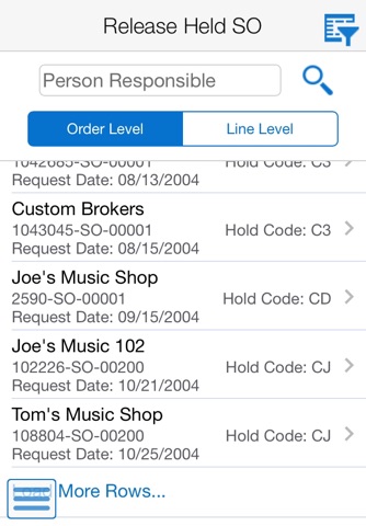 Sales Held Order Release EOne screenshot 2
