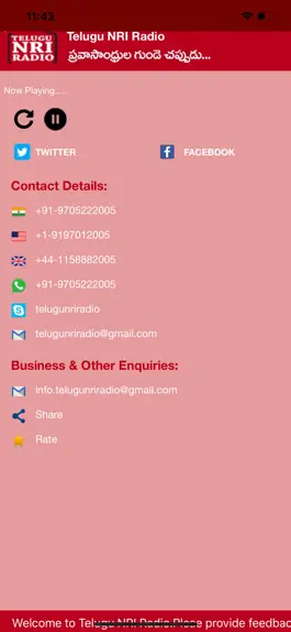 Game screenshot Telugu NRI Radio apk