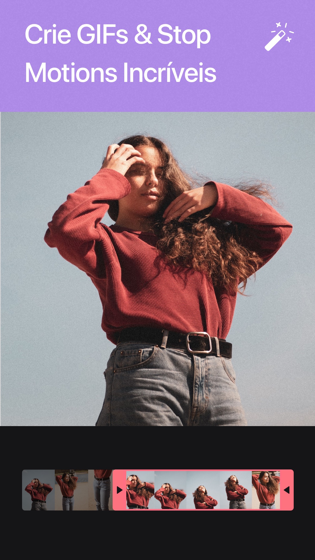 Screenshot do app Criador de GIFs por Momento