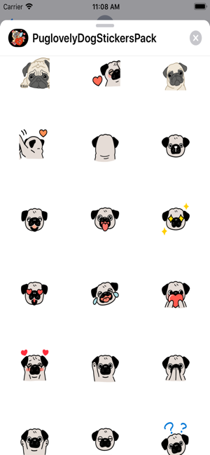 Pug love Dog Stickers Pack(圖6)-速報App