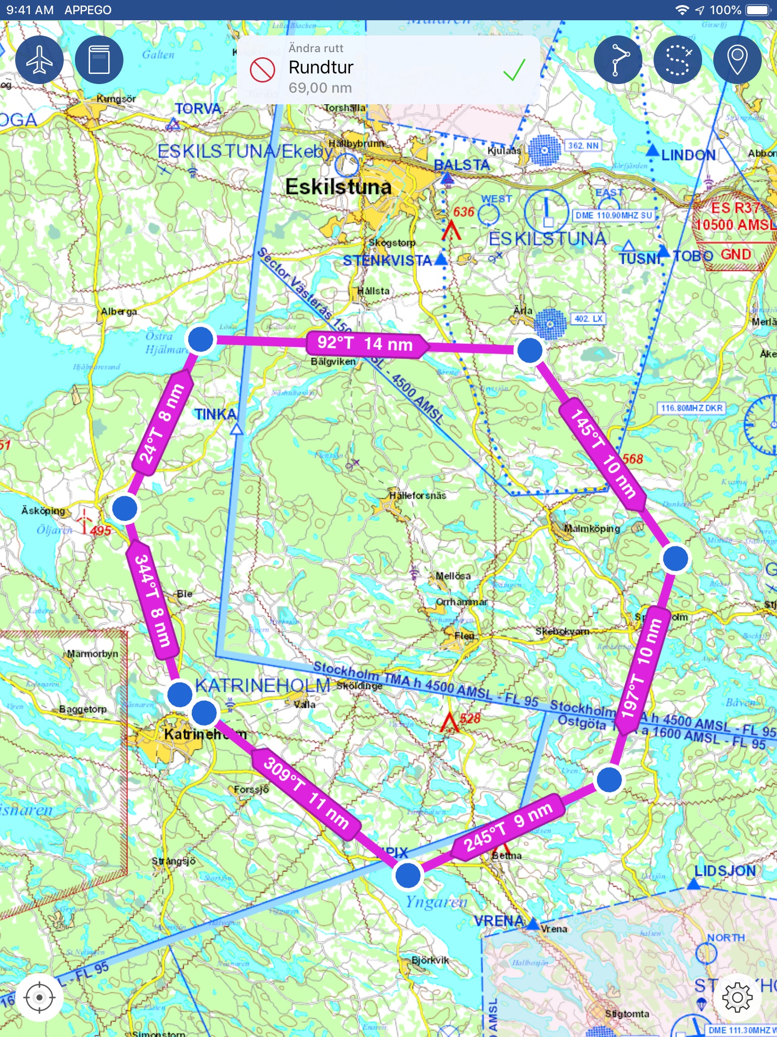 Svenska Flygfält & TMA-kartan screenshot 4