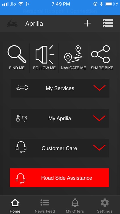 Aprilia Connectivity