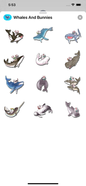 Whales and Bunnies Stickers(圖2)-速報App