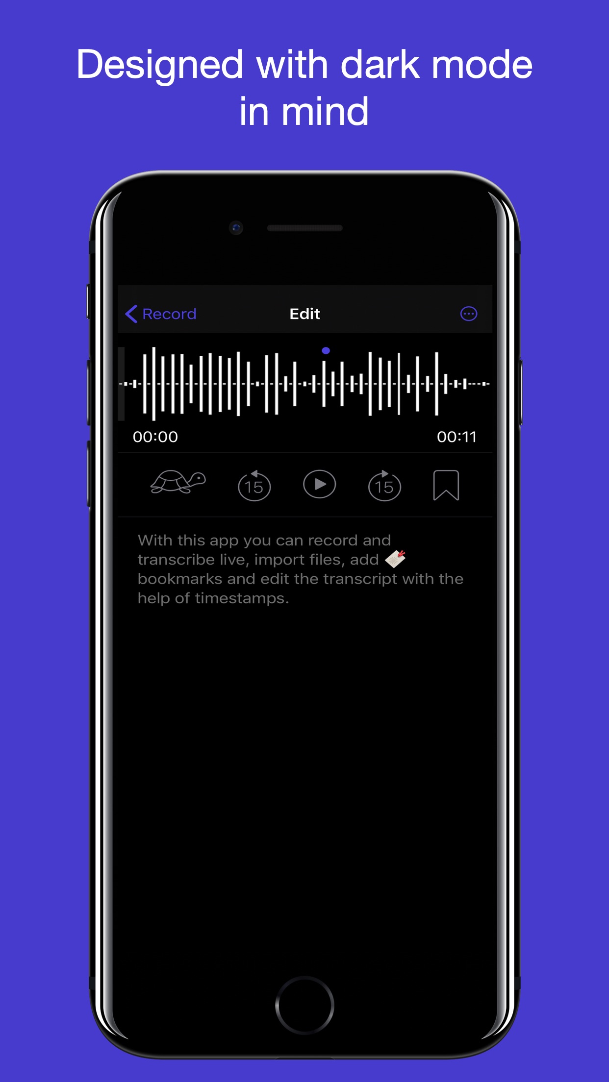 Screenshot do app Dictation by Blueshift