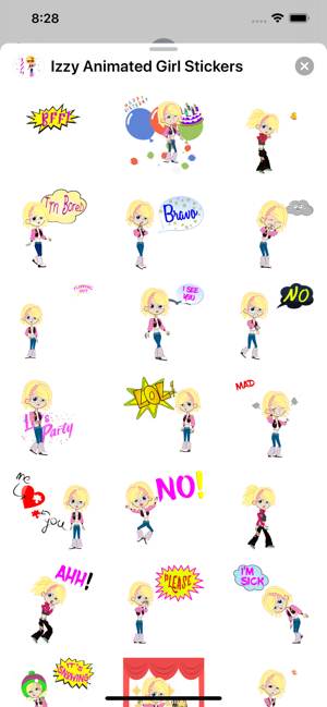 Izzy Animated Girl Stickers(圖8)-速報App