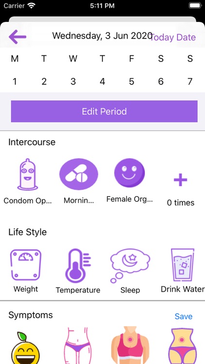 Period track app