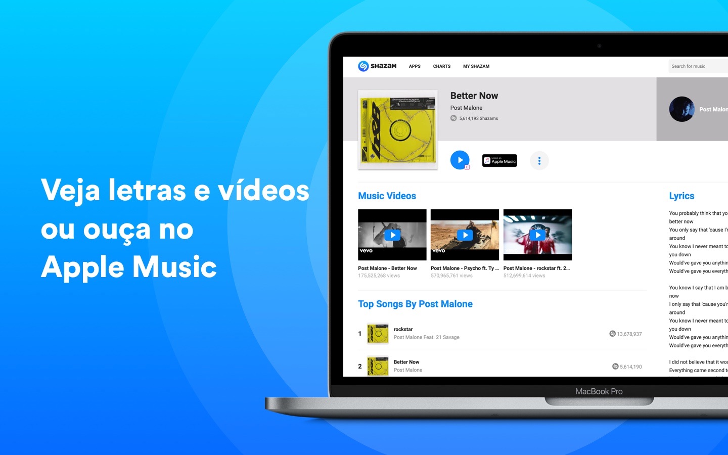 Screenshot do app Shazam