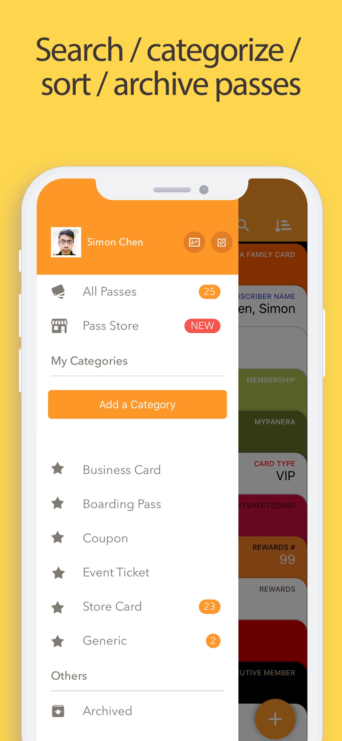 Screenshot do app Pass2U Wallet - cartões / cupo