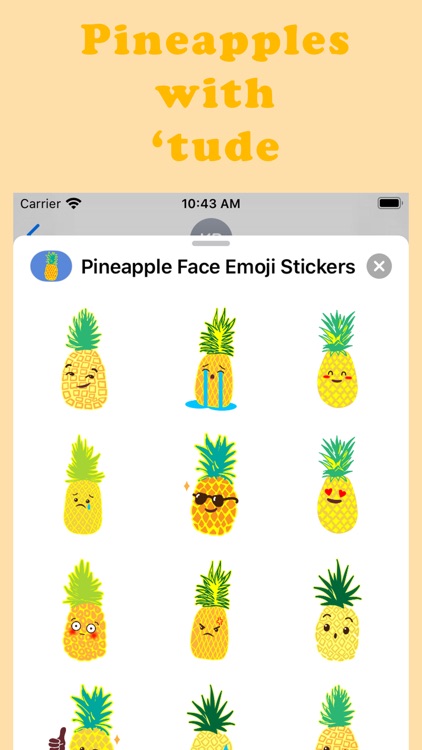 Pineapple Face Emoji Stickers